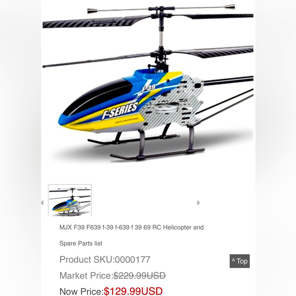 MJX F39 Helicopter 2.4G. 4CH with servo